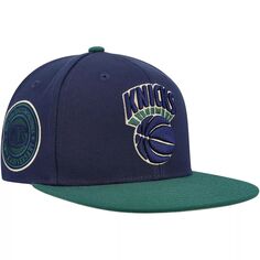 Мужская шляпа Mitchell &amp; Ness темно-синего/зеленого цвета New York Knicks 70th Anniversary, классическая шляпа Grassland из твердой древесины