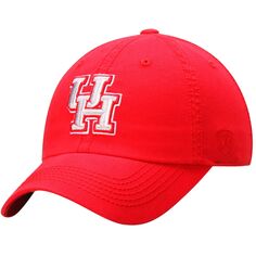 Мужская однотонная регулируемая шляпа Top of the World Red Houston Cougars