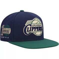 Мужская шляпа Mitchell &amp; Ness темно-синего/зеленого цвета LA Clippers в честь 10-летнего юбилея из твердой древесины Classics Grassland