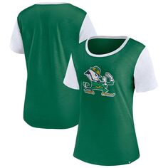 Зеленая женская футболка Fanatics с логотипом Notre Dame Fighting Irish Carver Fanatics