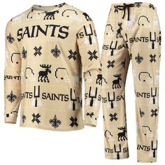 Пижамный комплект FOCO New Orleans Saints, золотой