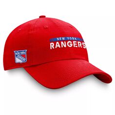 Мужская регулируемая кепка красного цвета с логотипом Fanatics New York Rangers Authentic Pro Rink