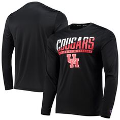 Мужская черная футболка с длинными рукавами и надписью Champion Houston Cougars