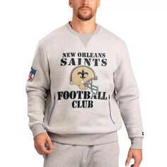 Мужской серый пуловер New Orleans Saints Locker Room Throwback End Zone Starter