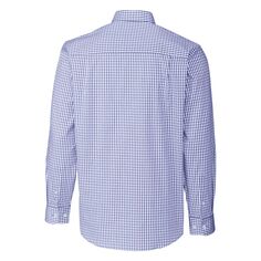 Мужская классическая рубашка большого размера и с длинными рукавами в эластичную клетку, легкая в уходе Cutter &amp; Buck