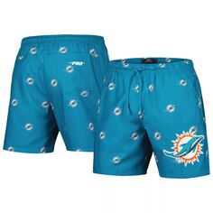 Мужские шорты с мини-логотипом Pro Standard Aqua Miami Dolphins со сплошным принтом