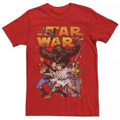 Мужская классическая винтажная футболка с рисунком героев комиксов Star Wars