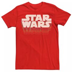 Мужская футболка с градиентным логотипом в стиле ретро «Звездные войны» Star Wars, красный