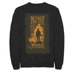 Мужской флисовый пуловер с рисунком «Гарри Поттер» и «Ни один не может жить, пока выживает другой» Harry Potter, черный