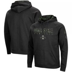 Мужской черный пуловер с капюшоном Iowa State Cyclones OHT Military Appreciation реглан Colosseum