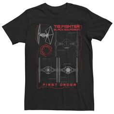 Мужская футболка Tie Fighter First Order Schematics с графическим рисунком Star Wars