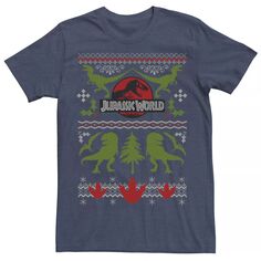Мужской рождественский уродливый свитер с изображением динозавра из мира Юрского периода, футболка с рисунком Licensed Character