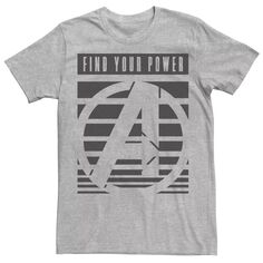 Мужская футболка Iron Man Find Your Power в полоску с надписью Marvel
