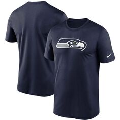 Мужская темно-синяя футболка с логотипом College Seattle Seahawks Essential Legend Performance Nike