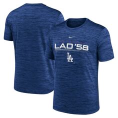 Мужская футболка Royal Los Angeles Dodgers с надписью Velocity Performance Nike