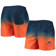 Мужские шорты для плавания FOCO темно-синего/оранжевого цвета в стиле ретро с окраской в стиле ретро Chicago Bears