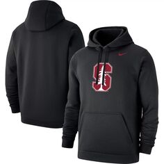 Мужской черный флисовый пуловер с капюшоном Stanford Cardinal Logo Club Nike