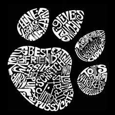 Cat Paw — мужская футболка с рисунком Word Art LA Pop Art, серый