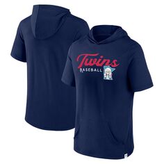 Мужской фирменный темно-синий пуловер с капюшоном Minnesota Twins Offensive Strategy с короткими рукавами Fanatics