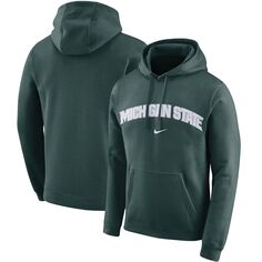 Мужской зеленый флисовый пуловер с капюшоном Michigan State Spartans Arch Club Nike