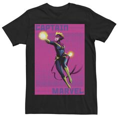 Мужская футболка с графическим плакатом в стиле поп-арт «Капитан» в полутонах Marvel