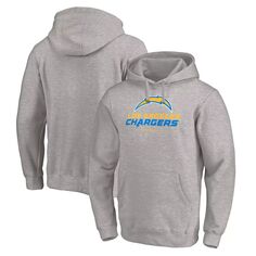 Мужской пуловер с капюшоном с логотипом Los Angeles Chargers Big &amp; Tall Team Lockup серого цвета Fanatics