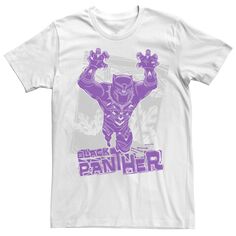Мужская классическая футболка с тропическим плакатом Black Panther Marvel
