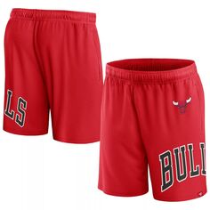 Мужские фирменные красные сетчатые шорты Chicago Bulls Free Throw Fanatics