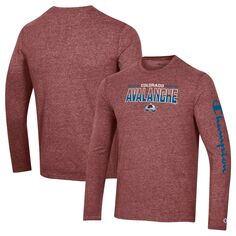 Мужская футболка с длинными рукавами и темно-бордовым цветом Colorado Avalanche Tri-Blend Champion