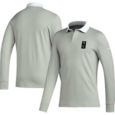 Мужская футболка-поло с длинными рукавами Player Grey Sporting Kansas City Travel 2023 adidas