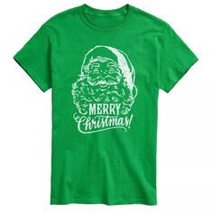Большая и высокая винтажная рождественская футболка с Санта-Клаусом Licensed Character, зеленый