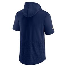 Мужской фирменный темно-синий пуловер с капюшоном St. Louis Blues Authentic Pro для путешествий и тренировок с короткими рукавами Fanatics