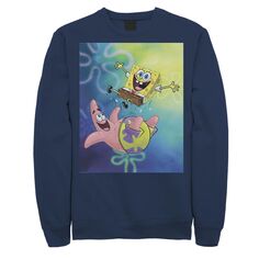 Мужской флисовый пуловер с рисунком Губка Боб Патрика Стар Best Buddies Nickelodeon, синий
