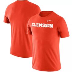 Мужская оранжевая футболка с логотипом Clemson Tigers Big &amp; Tall Legend Performance Nike