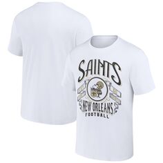 Мужская белая винтажная футбольная футболка NFL x Darius Rucker Collection от Fanatics New Orleans Saints