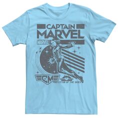 Мужская черно-белая футболка с плакатом Captian Marvel