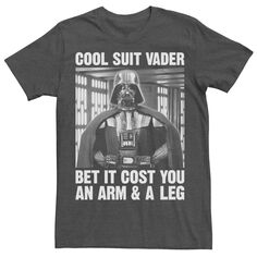 Мужской крутой костюм Дарта Вейдера, футболка с забавным рисунком Star Wars