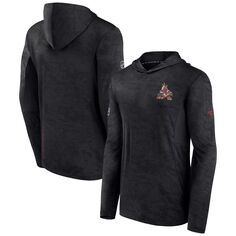 Мужской фирменный черный пуловер с капюшоном Arizona Coyotes Authentic Pro Rink Camo Fanatics