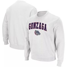 Мужской белый свитшот из твила Gonzaga Bulldogs Arch &amp; Logo Tackle Colosseum