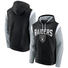 Мужской черный пуловер с капюшоном с логотипом Las Vegas Raiders Trench Battle Fanatics