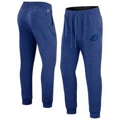 Мужские фирменные синие спортивные штаны Tampa Bay Lightning Authentic Pro Road Jogger Fanatics