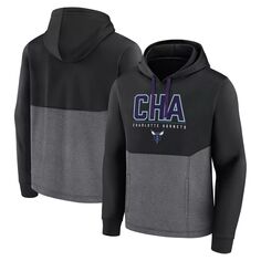 Мужской черный фирменный пуловер с капюшоном Charlotte Hornets Successful Tri-Blend Fanatics