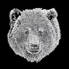 Bear Face — мужская футболка с рисунком Word Art LA Pop Art, серый