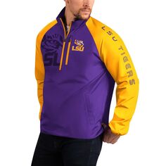 Мужская спортивная куртка Carl Banks фиолетового цвета с молнией до половины длины реглан LSU Tigers Point Guard G-III