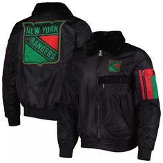 Мужская черная университетская куртка с молнией во всю длину New York Rangers x Ty Mopkins Starter