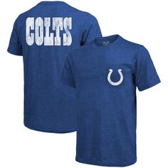 Футболка с карманами Tri-Blend Indianapolis Colts Threads - Heathered Royal Majestic