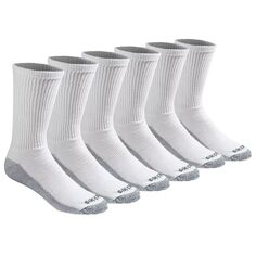 Мужские носки Dri-Tech Comfort с контролем влажности, 6 пар носков для экипажа Dickies, белый