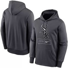 Мужская антрацитовая толстовка с капюшоном Chicago White Sox Season Pattern Performance Pullover Nike