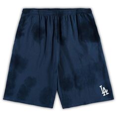 Мужские темно-синие флисовые шорты Los Angeles Dodgers Big &amp; Tall Tye Dye