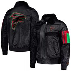 Мужская черная атласная куртка с молнией во всю длину Atlanta Falcons x Ty Mopkins History Month Starter